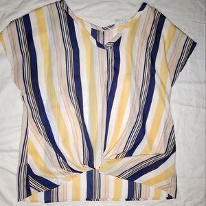 Pink rose Stripped Cropped Top size M
